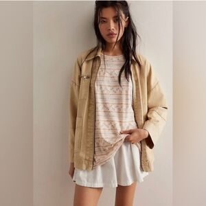 🪷NWT Free People We The Free Printed Nina Tee size L🌙